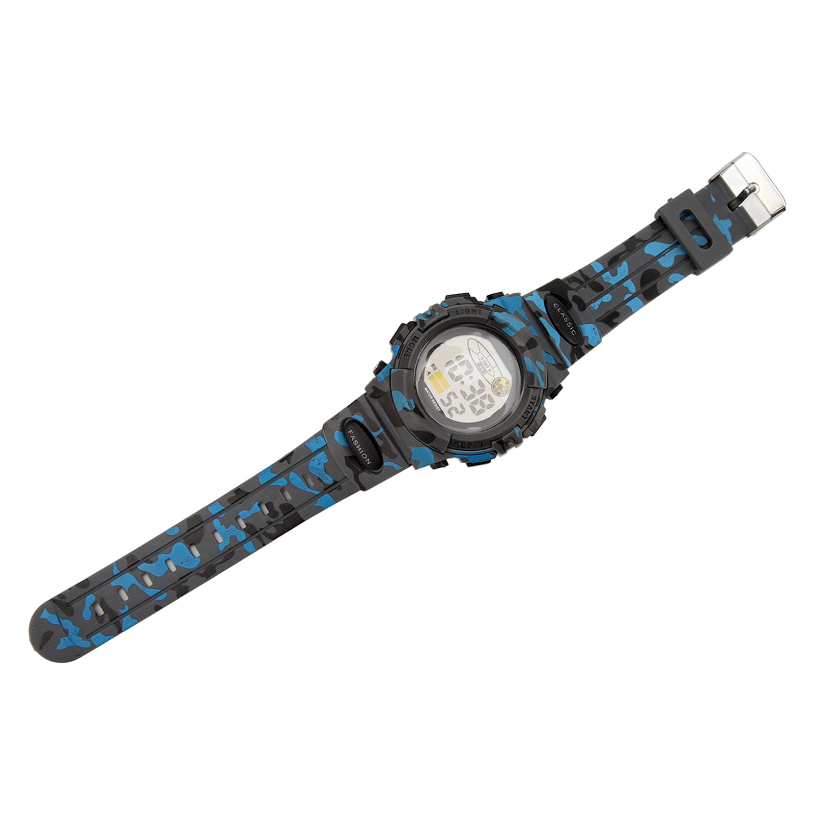 Yajisi Sports Watch Waterproof Noctilucent Chronograph Digital Watch for Men Camouflage Blue (9.8 inches / 25 cm)