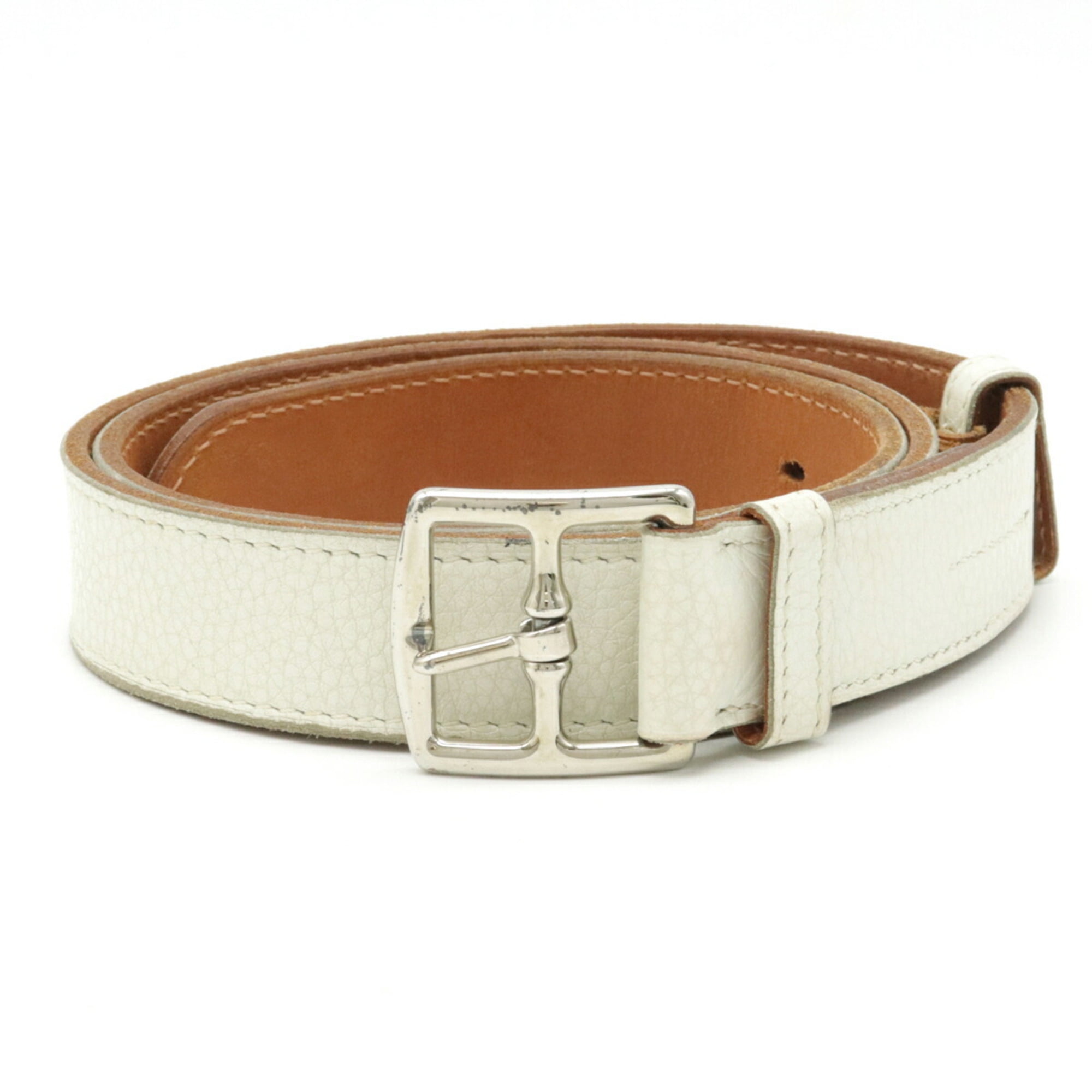 Ceinture Etriviere en cuir blanc casse pour homme Burundi Ubuy