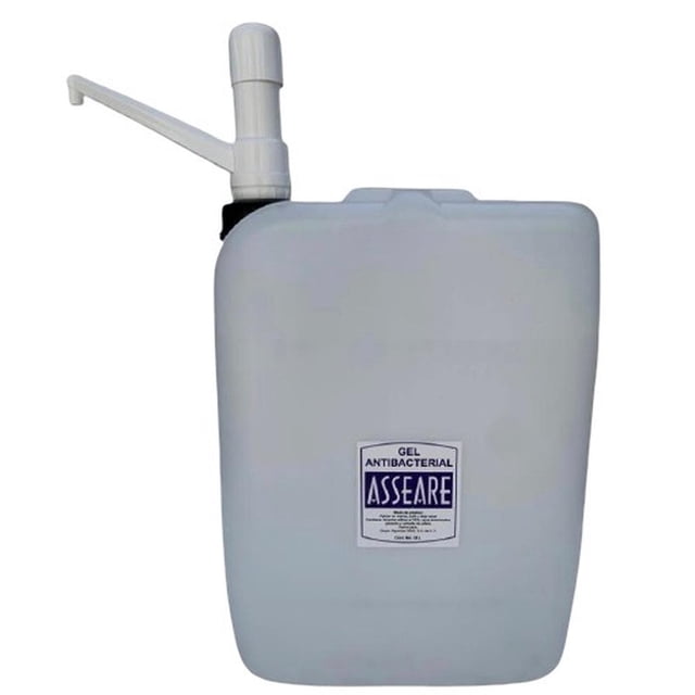 Gel antibacterial al 70% garrafón 20 litros con dosificador Asseare Botella 20 litros con dosificador