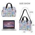 thumbnail image 3 of FORMRS 16" Laptop Bag Carrying Sleeve Case with Handle Travel Shoulder Briefcase, Blue Retro Pattern, 3 of 8