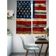 thumbnail image 4 of Retro American Flag Sheer Curtains 63 Inch Length 2 Panels Set for Living Room/Bedroom, Blue Red USA Flag Vintage Wood Semi Curtain Sheers Drapes Rod Pocket Curtains Window Treatment Set 52''x63''x2, 4 of 7