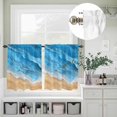 thumbnail image 2 of Ocean Gradient Blue Waves Curtain Tier and Valance Set 3 Piece, Summer Coastal Beach 3-inch Rod Pocket Window Tier Curtains Valance for Kitchen Living Room, 2 of 9