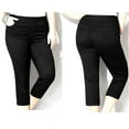 thumbnail image 3 of 1826 Stretchy premium CAPRI BLACK denim jeans HIGH WAIST WOMENS PLUS size PC-680, 3 of 3