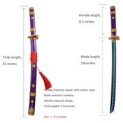 31 inches Wooden Blade Sword Set with Black Belt and Holder