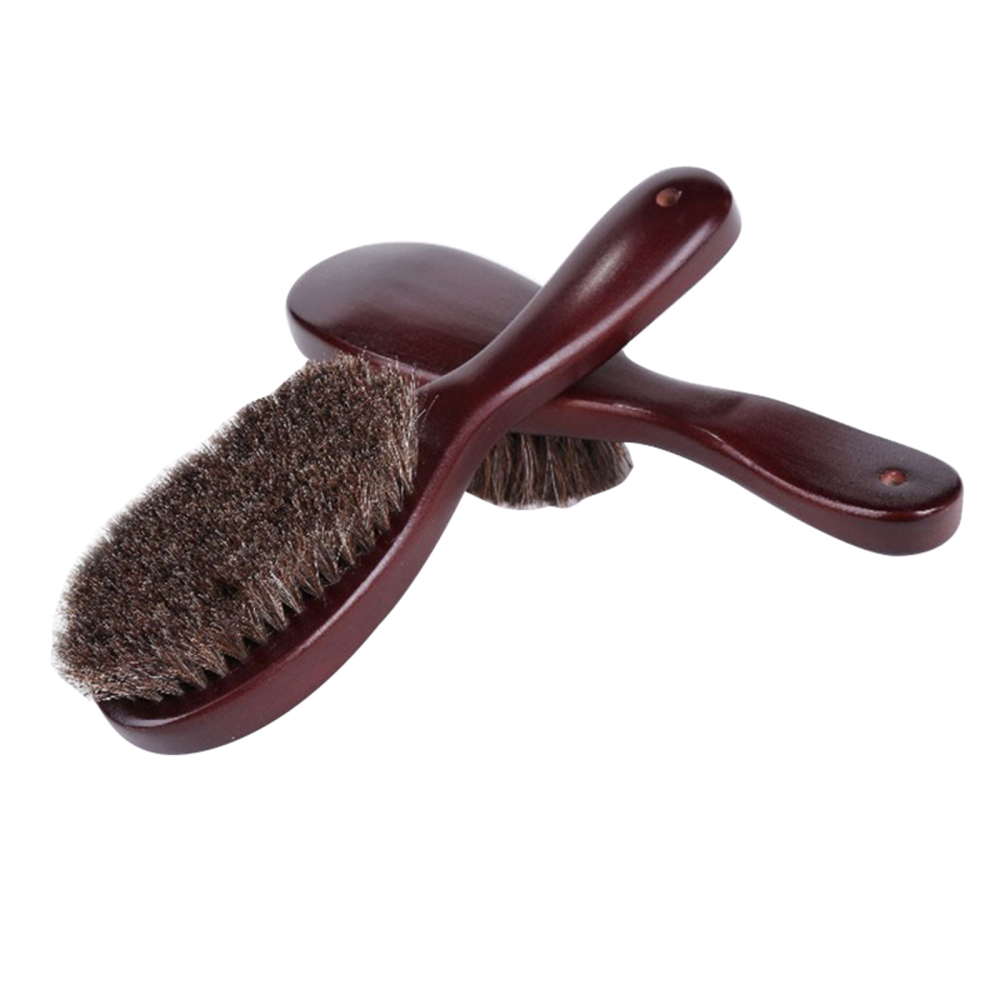 Clothes Brush Garment Brush with Soft Horsehair and Wooden Handle for