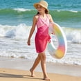 thumbnail image 4 of Girls' 2-Piece Swimsuit Set - Criss Cross Ruched One Piece Bathing Suit with Mesh Cover Up Skirt, Adjustable Straps Swimwear for Beach Pool (Ages 7-16 Years), 4 of 4
