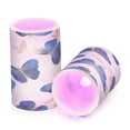 thumbnail image 2 of Set of 2 Flameless Candles Lights with Remote Control Flickering LED Candles Electric Candles for Home Decor Parties Watercolor Blue Butterfly, 2 of 7