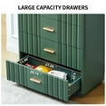 thumbnail image 7 of YOCWO Unique Fluted 5 Drawer Dresser, Mid Century Tall Storage Dresser Chest of Drawer for Bedroom, Green, 7 of 7