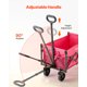thumbnail image 3 of Carritos plegables VEVOR de 120 L y 225 lb con ruedas todoterreno, resistentes y con asa ajustable, ideales para acampar en la playa, la compra o el jardín, en rosa y negro., 3 of 9