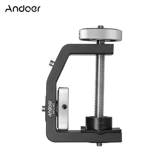 Andoer MFC-60 Heavy Duty Photographie Pince pour arbre de bureau Pince multifonctionnelle en forme de C pour pince à vitre pour caméra GoPro pour appareil photo reflex numérique Max. Distance de serra