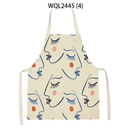

Cute Animal Snail Pattern Linen Sleeveless Hand Wipe Waist Apron Home Decoration Apron Kitchen Cleaning Overalls Delantal Cocina