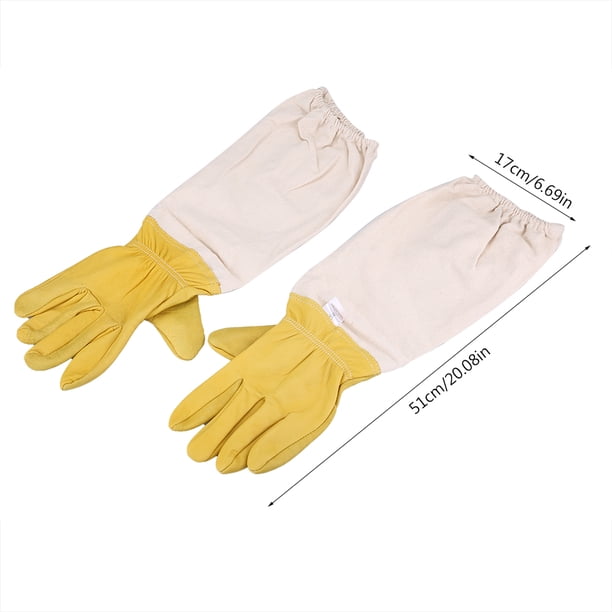 Guante de apicultor, par de guantes protectores largos de apicultura Guante elástico de apicultura Características mejoradas
