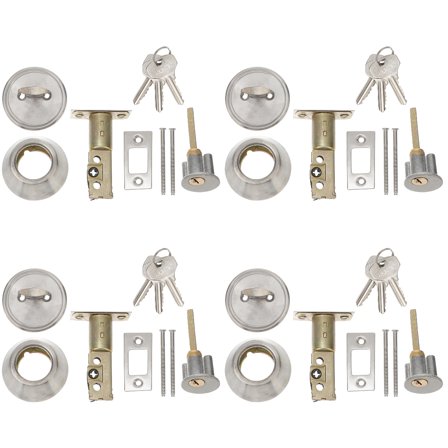 4 Sets Door Lock Handle Outdoor Knob with Handles Gate Silver