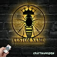 thumbnail image 3 of Craftnamesign Custom Queen Bee Metal Wall Art LED Light, Personalized Beekeeper Name Sign, 3 of 5
