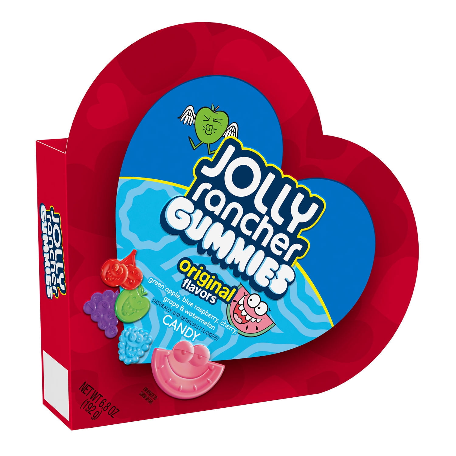 JOLLY RANCHER, Assorted Fruit Flavored Gummies Candy, Valentine's Day Gift, 6.8 oz, Heart Box