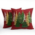 thumbnail image 2 of Christmas Red Decorative Pillow Covers 16x16 Inch Set of 2 Christmas Tree Outdoor Throw Pillow Covers Winter Xmas Holiday Pillowcases Cushion Covers for Home Couch Christmas Decor, 2 of 6