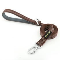 Plutus Pet Heavy Duty Dog Leash with Lockable Aluminum Carabiner, 4/6 Feet Long, Double-Sided Reflective Nylon, Padded Handle, for Puppy, Small, Medium and Large Dogs (Chocolate, 1" x 4')