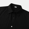 thumbnail image 5 of ZZHZGZ Late July Black T Shirts for Men Pack Male Solid Color Jacquard Striped Shirt Pure Short Sleeve Lapel Button down Shirt 4Th of July Mens Denim Shirts S, 5 of 8