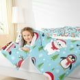thumbnail image 4 of Manfei Lovely Penguin King Size Comforter Sets,Father Christmas Bedding Comforter Set,Cartoon Reindeer Bear Bedding Set For Children,Luxury Bedroom Decor Reversible,3pcs, 4 of 8