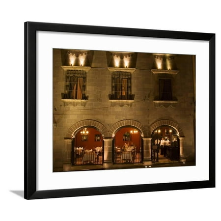 Restaurant near Main Square, San Miguel, Guanajuato State, Mexico Framed Print Wall Art By Julie