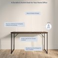 thumbnail image 5 of BELLEZE Home Office Computer Desk with Black Frame - Barton (Dark Walnut), 5 of 7
