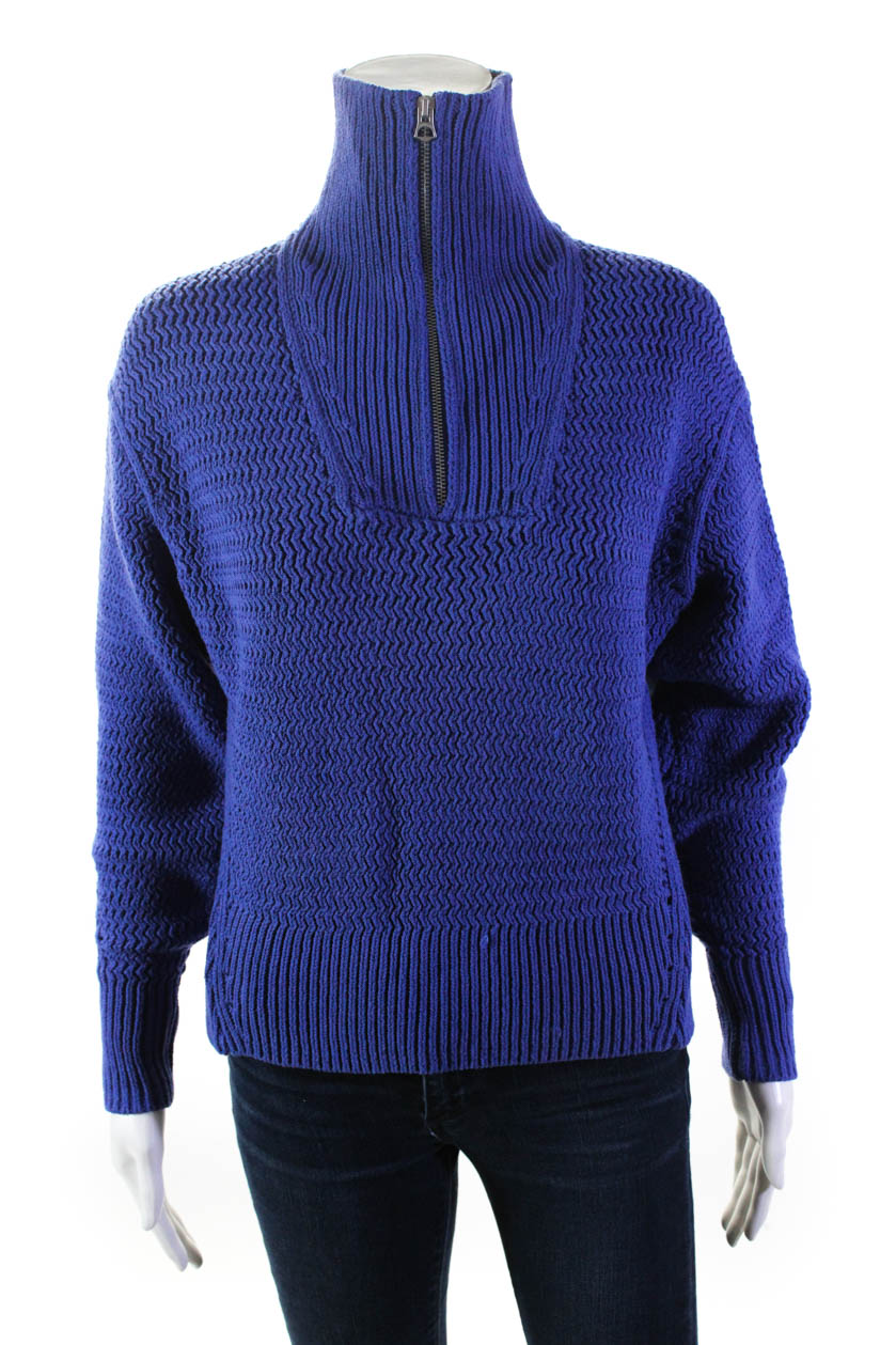 Rag \u0026 Bone Womens Lena Half Zip Sweater - Blue Size XXS, Women's