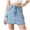 Blue, variant on Xyant Denim Skirt for Girls Mid Waist Mini Jean Skirt with Elastic Waistband Hem (Black,14-15 Years)