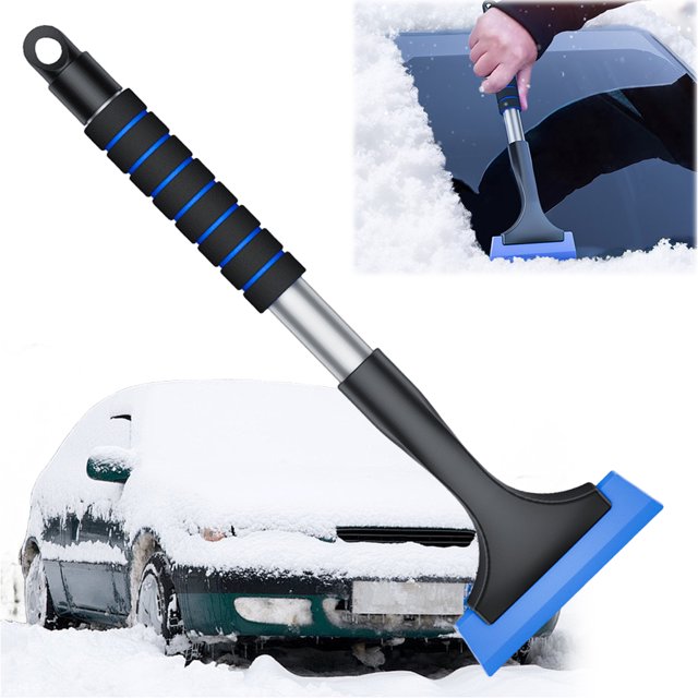 Quitanieves para Ventanillas Coche Rascador Hielo Extensible Con Esponja Herramienta Invierno () Azul