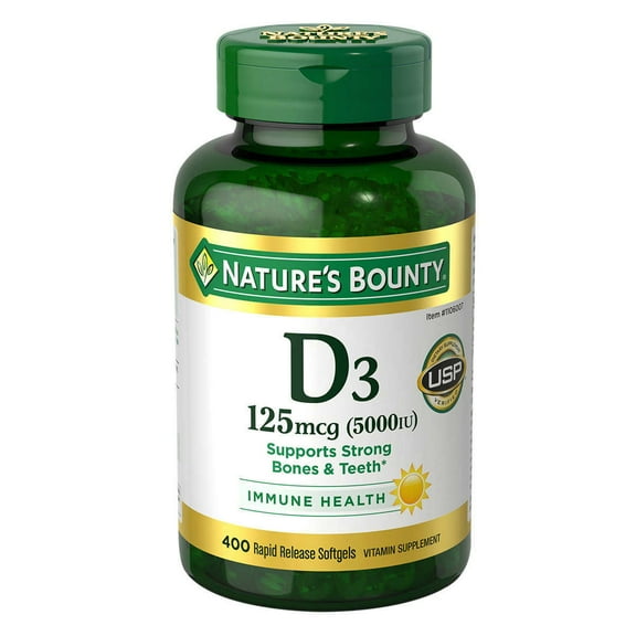 Nature's Bounty Vitamin D3 125 mcg, 400 Softgels