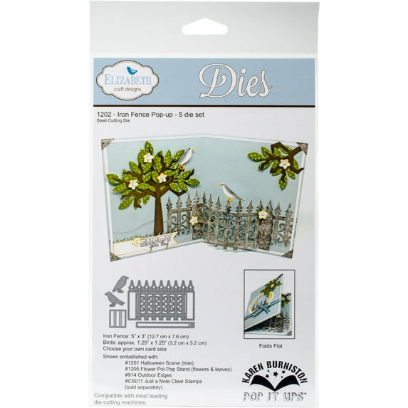 Elizabeth Craft Designs EC1202 Elizabeth Craft Pop It Up Metal Dies By Karen Burniston - Iron Fence