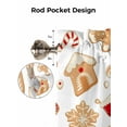 thumbnail image 5 of Christmas Gingerbread Man Valances for Windows Winter Snowflake Food White Kitchen Valance Curtain Rod Pocket Small Curtains for Cafe Bathroom Laundry Basement 60" x 18", 5 of 8