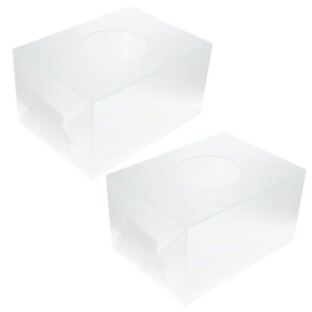NIAIZEK Transparent Raffle Boxes with Slot, 2 Pieces, PP Plastic Ticket Draw Boxes for Events and