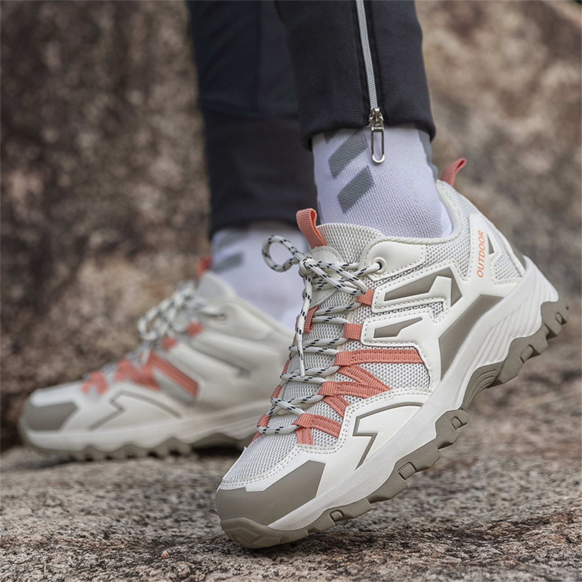 YOURDIARY Womens Mens Hiking Shoes Comfortable Breathable Anti-Slip Outdoor Hike Trekking Trails Shoe