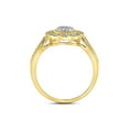 thumbnail image 4 of FB Jewels 10kt Yellow Gold Womens Round Diamond Milgrain Cable Cluster Ring 1/8 Cttw, 4 of 4