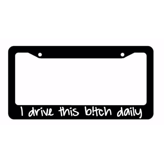 JDM I Drive This B Daily Race Drift Low Turbo Black License Plate Frame DD4