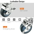 thumbnail image 5 of Set of 4 Swivel Caster 4" Kitchen Prep Table Wheel For 1-1/2" ID Tubing w/ Brake, 5 of 10
