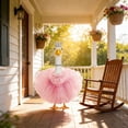 thumbnail image 4 of Weloille 23in Pink Outdoor Porch Goose Decor Set, Waterproof Polyester Costume with Removable Crown, Necklace, Dress, Scarf for Garden Patio, 4 of 7