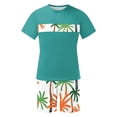 thumbnail image 5 of VBTAPA Mens Hawaiian Short Sets 2025 Summer 2 Piece Outfits Oversized Drop Shoulder T Shirts and Shorts Tracksuit Sets with Pockets on Sale Green S, 5 of 6