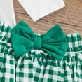 thumbnail image 5 of BOBOGOJP Newborn Baby Girl St. Patrick's Day Outfits Cute Letter Romper Ruffle Plaid Skirt Dress Infant St. Patrick's Day Outfit Clothes Set Green for Size 3-6 Months, 5 of 9