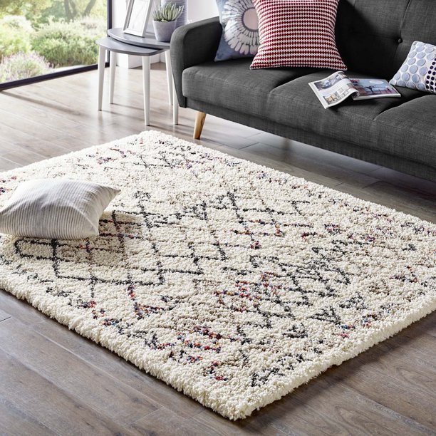 Skadi Rainbow Diamond 8x10 Shag Area Rug in