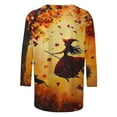 thumbnail image 5 of AGWOLF Halloween Shirts for Women Plus Size Witches Gather T-Shirt Fall Casual Holiday Tee Witch Graphic Short Sleeve Vintage Salem Top Yellow XXXL, 5 of 6