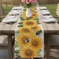 thumbnail image 4 of Sunflower Table Runner 70 Inches, Green Botanical Yellow Floral Summer Rustic Bed Runner Dresser Scarves Tabletop for Indoor Outdoor Parties/Ceremony/Banquet, 13" x 70", 4 of 9