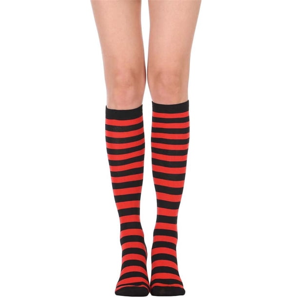Calcetines hasta el muslo Minnieouse a rayas Botas de calcetín estilo simple Día de San Valentín