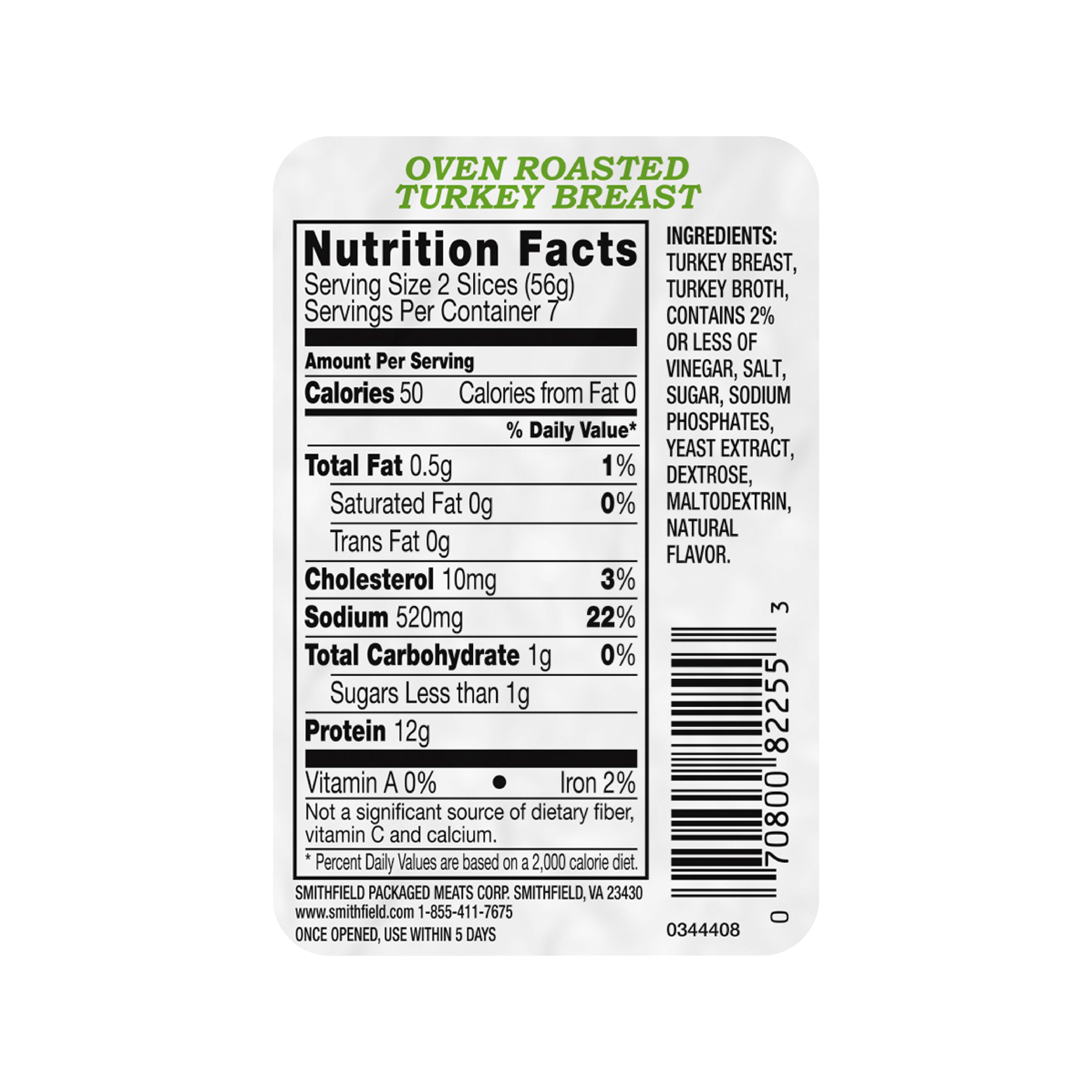 Smithfield Prime Fresh Oven Roasted Turkey Breast Lunch Meat, 14 oz
