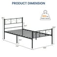 thumbnail image 2 of DSstyles Modern Stylish Iron Bed Frame with Headborad & Footboard,Firm Support Structure, Metal Platform Bed Frame, No Box Spring Needed, Under Bed Storage, Simple Assembly, 2 of 7