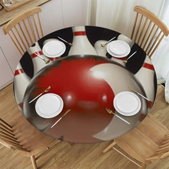 HAOXIT Round Tablecloths Into The Pins Circular Table Cover for Buffet Table, Home,Parties, Holiday Dinner 31-35