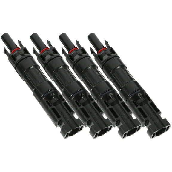 WORGEOUS  4 PCS Fuse Holder Solar Extension Cable Panel Connector Black