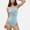 Lightblue, variant on Swim Women's One Piece Swimsuit with Mesh Waistband Crossover Bodice and Adjustable Side Drawstring Ties - Black,Medium