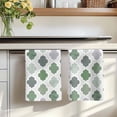thumbnail image 7 of Green Geometric Kitchen Towels Set of 2, Vintage Moroccan Rhombic Bohemia Gray Absorbent Dish Towels for Kitchen, Microfiber Hand Towel, Quick Drying Tea Towel for Cleaning Decorative Dishcloths, 7 of 7