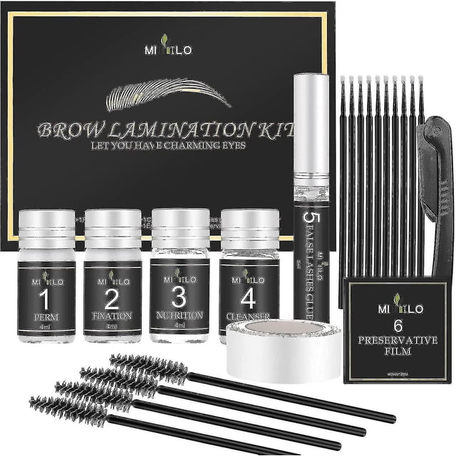 Kit profesional de laminación de cejas, kit de permanente de cejas, kit de peinado de levantamiento de cejas para cejas más llenas y desordenadas, adecuado para salón, uso domést